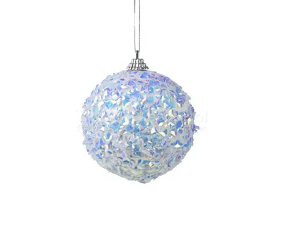 Kerstbal Foam Glitter Ø8cm Parelmoer 1st