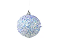Kerstbal Foam Glitter Ø8cm Parelmoer 1st