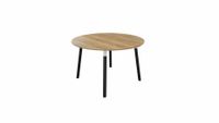 Tafel 9311 rond - 120 cm. - Wit - Eiken YT49a - Beuken donker