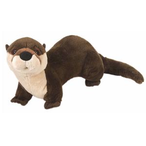 Wild Republic Pluche otter knuffel - bruin - 30 cm - knuffeldieren uit het water