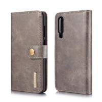 Dg. MING Crazy Horse textuur Flip afneembare magnetische lederen case voor Huawei P30 met houder & kaartsleuven & portemonnee (grijs)