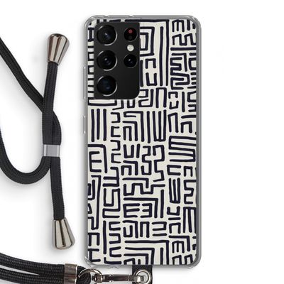 Moroccan Print: Samsung Galaxy S21 Ultra Transparant Hoesje met koord