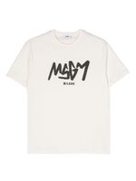 MSGM Kids t-shirt en coton à logo imprimé - Tons neutres