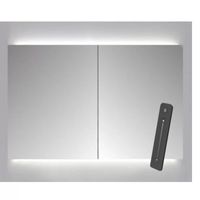 Spiegelkast Sanicare Qlassics Ambiance 80x60 cm Met Dubbelzijdige Spiegeldeuren, LED Verlichting En Afstandsbediening Schots Eiken