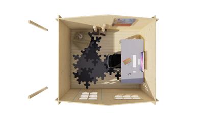 Blokhut - Tuinhuis Lars | 28 mm | vuren grijs geïmpregneerd