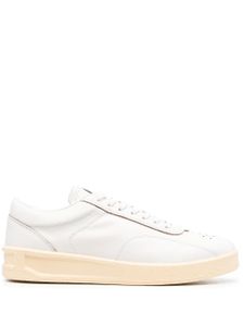 Jil Sander baskets en cuir à lacets - Blanc