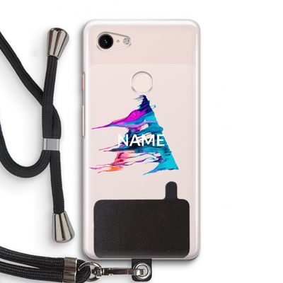 Abstract Spectrum: Pixel 3 Transparant Hoesje met koord