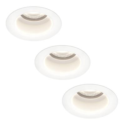 Set van 3 Mari - LED platte inbouwspots met lage inbouwdiepte 58mm - 3,8 Watt 270 Lumen - 6000K Daglicht wit - GU10 LED Module - Verzonken - Dimbaar - Rond - IP65 waterdicht - Wit