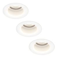 Set van 3 Mari - LED platte inbouwspots met lage inbouwdiepte 58mm - 3,8 Watt 270 Lumen - 6000K Daglicht wit - GU10 LED Module - Verzonken - Dimbaar - Rond - IP65 waterdicht - Wit