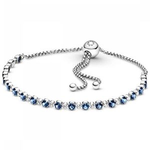 Pandora 599377C01 Armband Sliding Sparkling zilver-zirconia zilverkleurig-wit-blauw