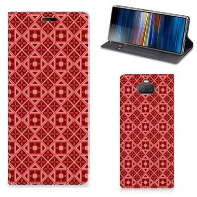 Sony Xperia 10 Plus | Hoesje met Magneet | Batik Rood
