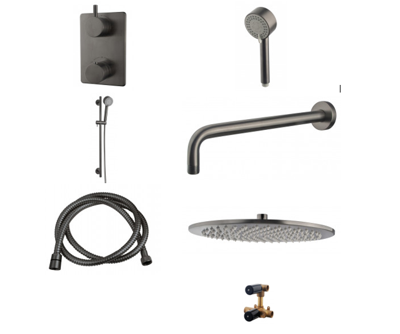 Wiesbaden douche inbouw voordeelset gun metal