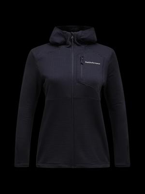 Peak Performance Trail Polartec® Power Grid™ Zip Hood Fleece Dames Black M