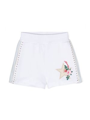 Monnalisa Shorts met logopatch - Wit
