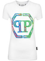 Philipp Plein t-shirt en coton à logo strassé - Blanc - thumbnail