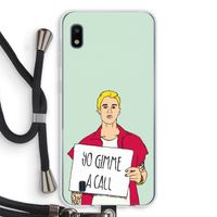 Gimme a call: Samsung Galaxy A10 Transparant Hoesje met koord Gimme a call: Samsung Galaxy A10 Transparant Hoesje met koord