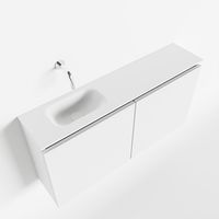 Toiletmeubel Mondiaz Ture | 100 cm | Meubelkleur Talc | Eden wastafel Talc Links | Zonder kraangat