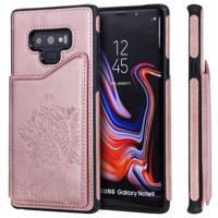 Voor Galaxy Note 9 kat boom reliëf patroon schokbestendige beschermende case met kaartsleuven & fotolijstjes (Rose goud)