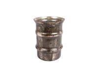 Windlicht Barrel M messing glas 13x13x15cm