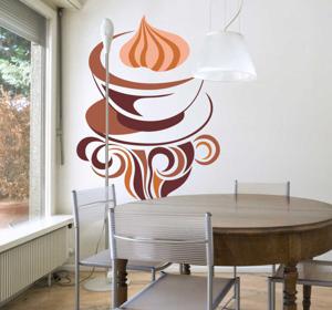 Cappuccino koffie tekening sticker