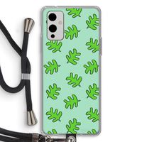 Groene blaadjes: OnePlus 9 Transparant Hoesje met koord