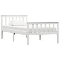 Bedframe massief grenenhout wit 90x200 cm