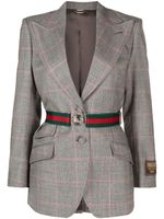 Gucci belted check blazer - Noir - thumbnail