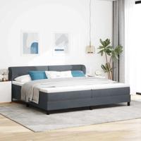 Boxspringbed met matras Donkergrijs 200 x 200 cm Fluweel