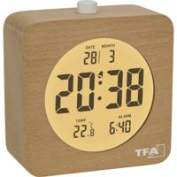 TFA Dostmann 60.2049.05 Wekker Kwarts Bruin, Beuken Alarmtijden 1 Groot display