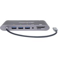 Manhattan USB-Hub USB-C dockingstation Geschikt voor merk (dockingstation): Universeel Incl. laadfunctie