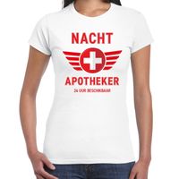 Drugs nacht apotheker 24 uur beschikbaar carnaval verkleed shirt wit voor dames 2XL  -