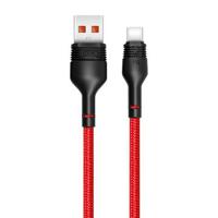 XO NB55 USB-A / USB-C kabel - 5A, 1m - Rood - thumbnail