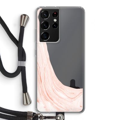 Peach bath: Samsung Galaxy S21 Ultra Transparant Hoesje met koord