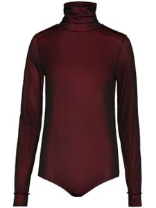Maison Margiela body transparent à manches longues - Rouge