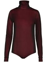Maison Margiela body transparent à manches longues - Rouge