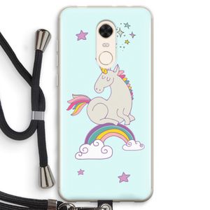 Regenboog eenhoorn: Xiaomi Redmi 5 Transparant Hoesje met koord