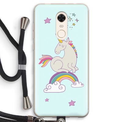 Regenboog eenhoorn: Xiaomi Redmi 5 Transparant Hoesje met koord