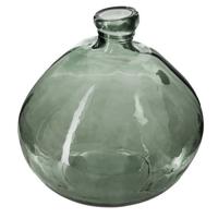 Atmosphera bol fles vaas - groen transparant - glas - H33 x D32 cm