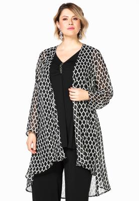 Yoek Blouse-jacket VENETO | Zwart | Maat 46/48