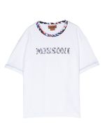 Missoni Kids t-shirt en coton à logo embossé - Blanc