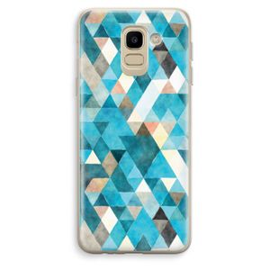 Gekleurde driehoekjes blauw: Samsung Galaxy J6 (2018) Transparant Hoesje