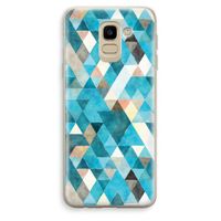 Gekleurde driehoekjes blauw: Samsung Galaxy J6 (2018) Transparant Hoesje