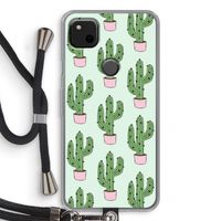 Cactus Lover: Pixel 4a Transparant Hoesje met koord