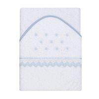 Interbaby Badcape Stippen Junior 100 Cm Katoen Wit/blauw - thumbnail