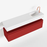Toiletmeubel Mondiaz Andor | 120 cm | Meubelkleur Fire | Lex vrijhangend wastafel Talc Rechts | 1 kraangat
