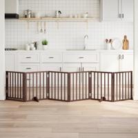 VidaXL Hondenhek inklapbaar 6 panelen 300 cm populierenhout bruin