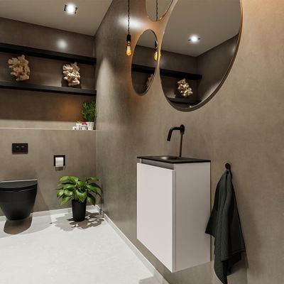 MONDIAZ TURE 40cm toiletmeubel linen. EDEN wastafel urban links geen kraangat