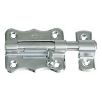 AMIG schuifslot/plaatgrendel - staal - 4 x 3.8 cm - verzinkt - zilver - deur - poort   -