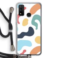 Memphis Shapes Blue: Huawei P Smart (2020) Transparant Hoesje met koord