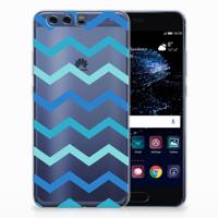 Huawei P10 Plus | TPU bumper | Zigzag Blauw